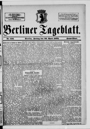 Berliner Tageblatt und Handels-Zeitung vom 26.04.1872