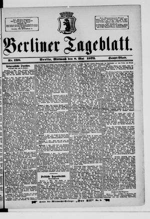 Berliner Tageblatt und Handels-Zeitung vom 08.05.1872