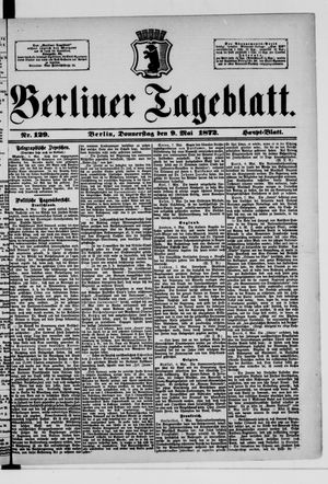 Berliner Tageblatt und Handels-Zeitung vom 09.05.1872