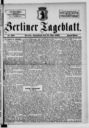 Berliner Tageblatt und Handels-Zeitung vom 18.05.1872