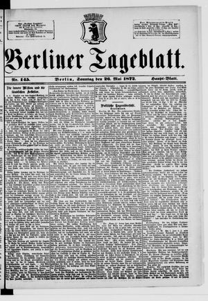 Berliner Tageblatt und Handels-Zeitung vom 26.05.1872