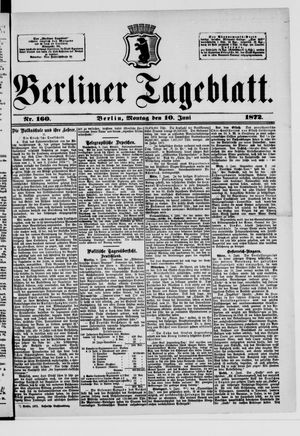Berliner Tageblatt und Handels-Zeitung vom 10.06.1872