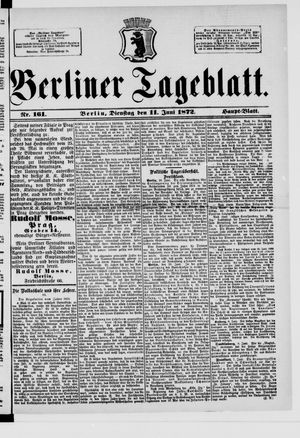 Berliner Tageblatt und Handels-Zeitung vom 11.06.1872