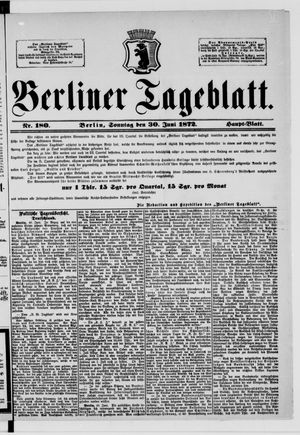 Berliner Tageblatt und Handels-Zeitung vom 30.06.1872