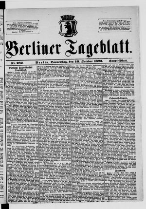 Berliner Tageblatt und Handels-Zeitung vom 10.10.1872