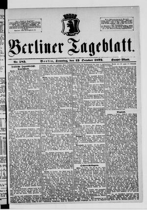 Berliner Tageblatt und Handels-Zeitung vom 13.10.1872