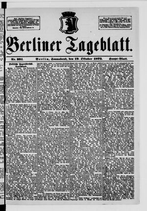 Berliner Tageblatt und Handels-Zeitung on Oct 19, 1872