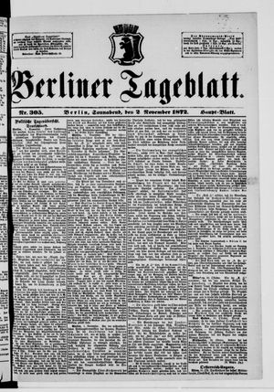 Berliner Tageblatt und Handels-Zeitung vom 02.11.1872