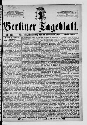 Berliner Tageblatt und Handels-Zeitung vom 21.11.1872