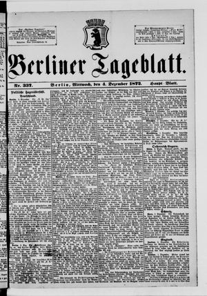 Berliner Tageblatt und Handels-Zeitung vom 04.12.1872