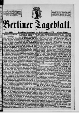Berliner Tageblatt und Handels-Zeitung vom 07.12.1872