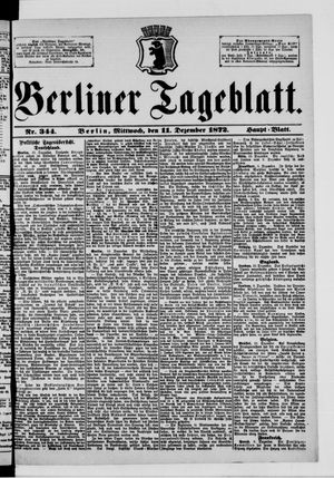 Berliner Tageblatt und Handels-Zeitung vom 11.12.1872
