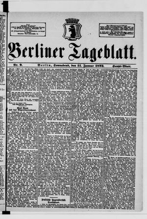 Berliner Tageblatt und Handels-Zeitung vom 11.01.1873