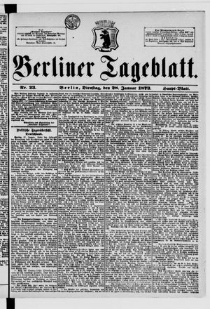 Berliner Tageblatt und Handels-Zeitung vom 28.01.1873