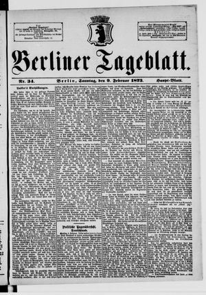 Berliner Tageblatt und Handels-Zeitung vom 09.02.1873