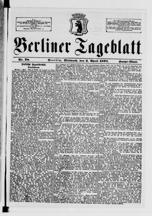 Berliner Tageblatt und Handels-Zeitung vom 02.04.1873
