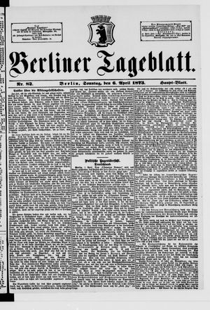 Berliner Tageblatt und Handels-Zeitung vom 06.04.1873