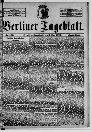 Berliner Tageblatt und Handels-Zeitung vom 03.05.1873