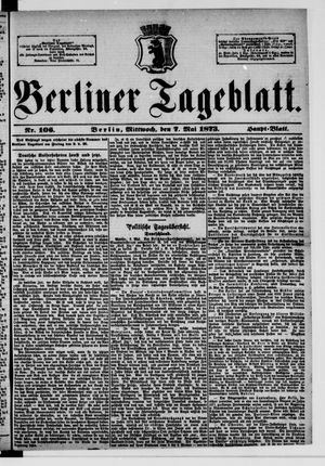 Berliner Tageblatt und Handels-Zeitung vom 07.05.1873