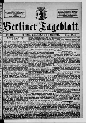 Berliner Tageblatt und Handels-Zeitung on May 24, 1873