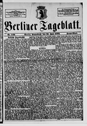 Berliner Tageblatt und Handels-Zeitung vom 21.06.1873