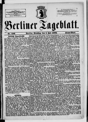 Berliner Tageblatt und Handels-Zeitung on Jul 1, 1873