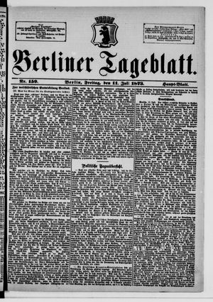 Berliner Tageblatt und Handels-Zeitung vom 11.07.1873