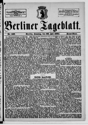 Berliner Tageblatt und Handels-Zeitung vom 20.07.1873