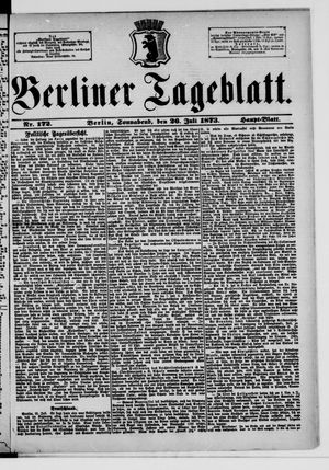 Berliner Tageblatt und Handels-Zeitung vom 26.07.1873