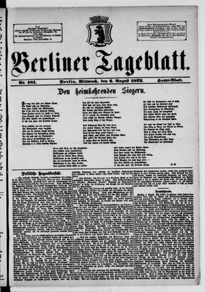 Berliner Tageblatt und Handels-Zeitung vom 06.08.1873