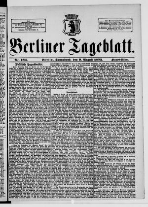 Berliner Tageblatt und Handels-Zeitung vom 09.08.1873