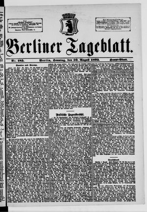 Berliner Tageblatt und Handels-Zeitung vom 10.08.1873
