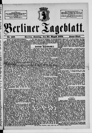 Berliner Tageblatt und Handels-Zeitung on Aug 24, 1873