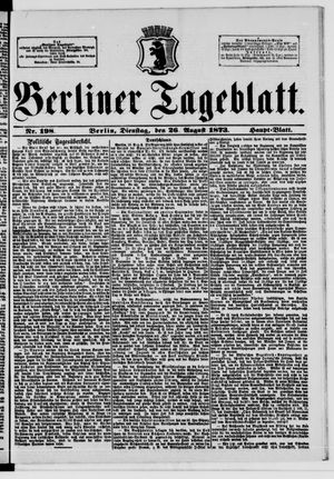 Berliner Tageblatt und Handels-Zeitung vom 26.08.1873