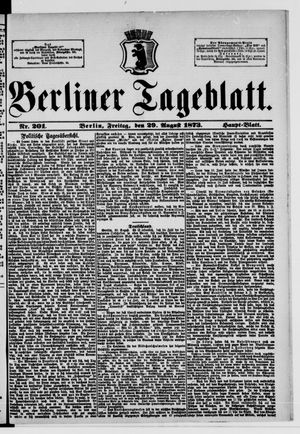 Berliner Tageblatt und Handels-Zeitung vom 29.08.1873