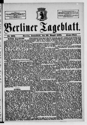 Berliner Tageblatt und Handels-Zeitung on Aug 30, 1873