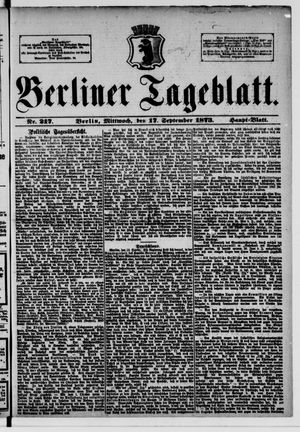 Berliner Tageblatt und Handels-Zeitung vom 17.09.1873
