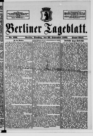 Berliner Tageblatt und Handels-Zeitung vom 23.09.1873