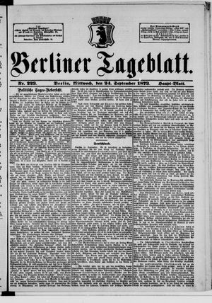Berliner Tageblatt und Handels-Zeitung on Sep 24, 1873