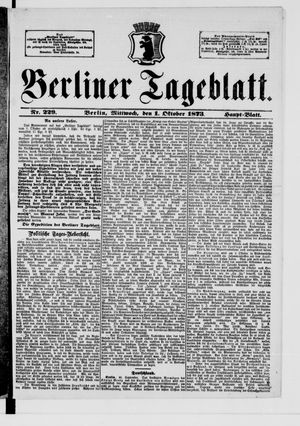 Berliner Tageblatt und Handels-Zeitung on Oct 1, 1873