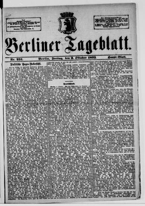 Berliner Tageblatt und Handels-Zeitung on Oct 3, 1873
