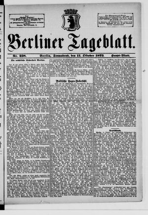 Berliner Tageblatt und Handels-Zeitung on Oct 11, 1873