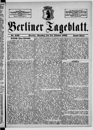 Berliner Tageblatt und Handels-Zeitung vom 14.10.1873