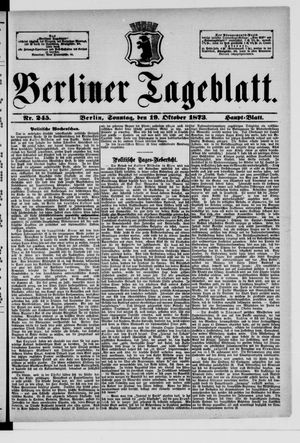 Berliner Tageblatt und Handels-Zeitung on Oct 19, 1873