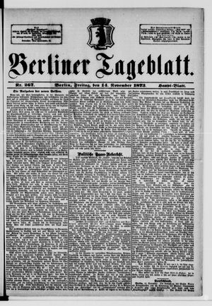 Berliner Tageblatt und Handels-Zeitung vom 14.11.1873