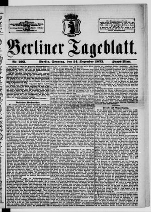 Berliner Tageblatt und Handels-Zeitung vom 14.12.1873