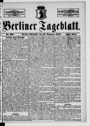 Berliner Tageblatt und Handels-Zeitung vom 17.12.1873