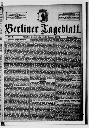 Berliner Tageblatt und Handels-Zeitung vom 03.01.1874