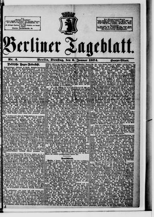 Berliner Tageblatt und Handels-Zeitung vom 06.01.1874