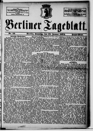 Berliner Tageblatt und Handels-Zeitung vom 18.01.1874